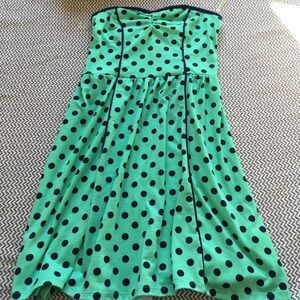 Strapless polka dot dress
